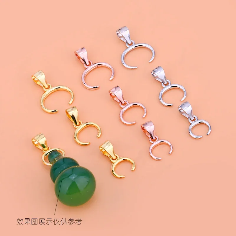 s925 sterling silver bull nose clip jade crystal buckle pendant buckle jewelry diy accessories creative material package