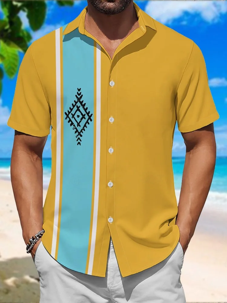 

3D Style Hawaiian Print Beach Resort Men's Shirt Summer Daily Casual Men's Shirt Outdoor Street Fashionable Short-sleeved Shirt