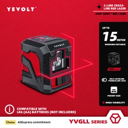 YEVOLT YVRLL4XS2 Series Red Laser Level Cross Line 2-Line Self-leveling Portable Lightweight Power Measurement Tools