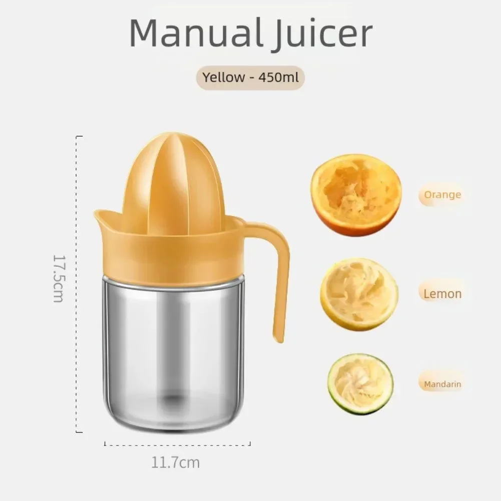 Efficient manual juice extractor for household use with easy cleaning feature compact design lightweight and sturdy build