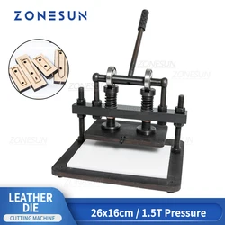 ZONESUN 26x16cm ManualLeather Cutting Machine Embossing Machine Upper Platen Leathercraft Cutting Machine Leather Clicker Press