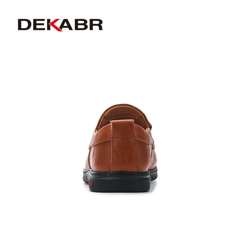 DEKABR Genuine Leather Men\'s Loafers Luxury Men Casual Shoes Fashion Driving Shoes Breathable Slip on Moccasins Size 37~47