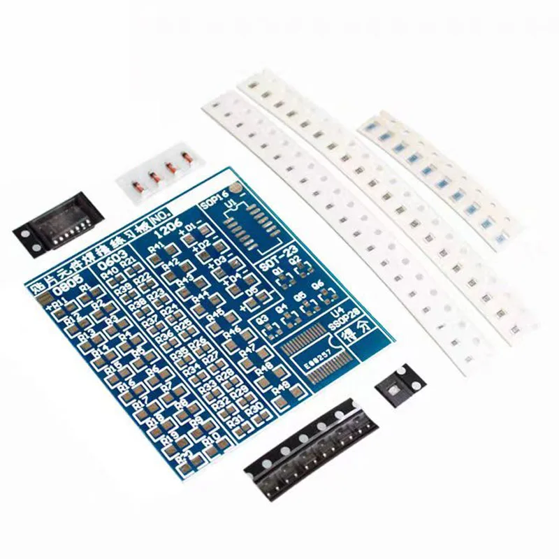 SMD Practice Board SMD Component Soldering Board for Electrical and Electronic Soldering Techniques Soldering Kit