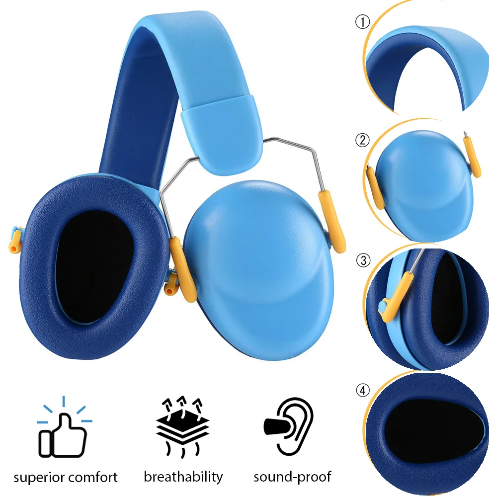 protecao orelha para criancas earmuffs do bebe reducao de ruido defensores auditivos protetor infantil seguranca ajustavel nrr 25db 01