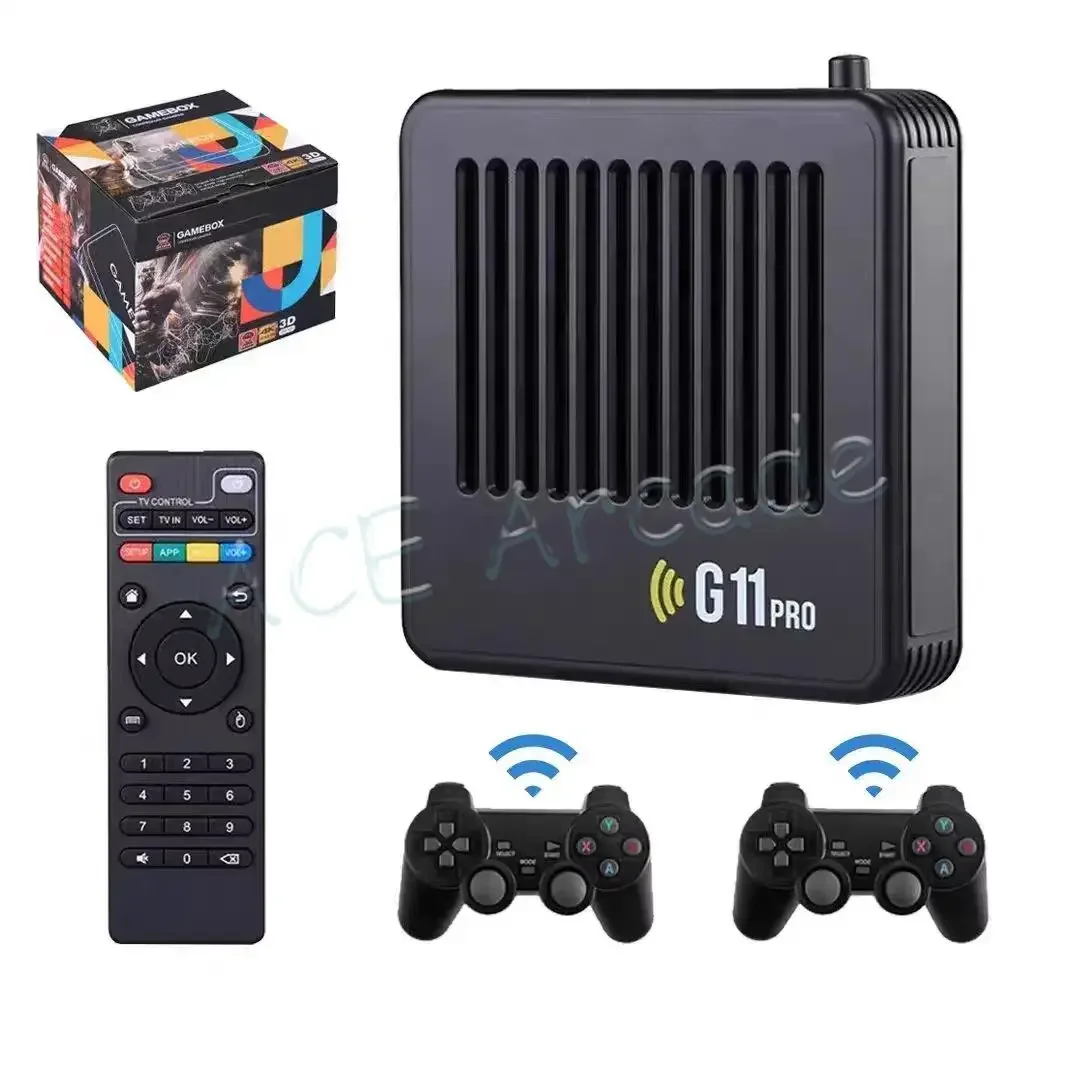 G11 Pro Video Game Console Box with Built-in 60000+retro Games, High-definition 4K, Equipped with 2.4G Wireless Dual Controllers