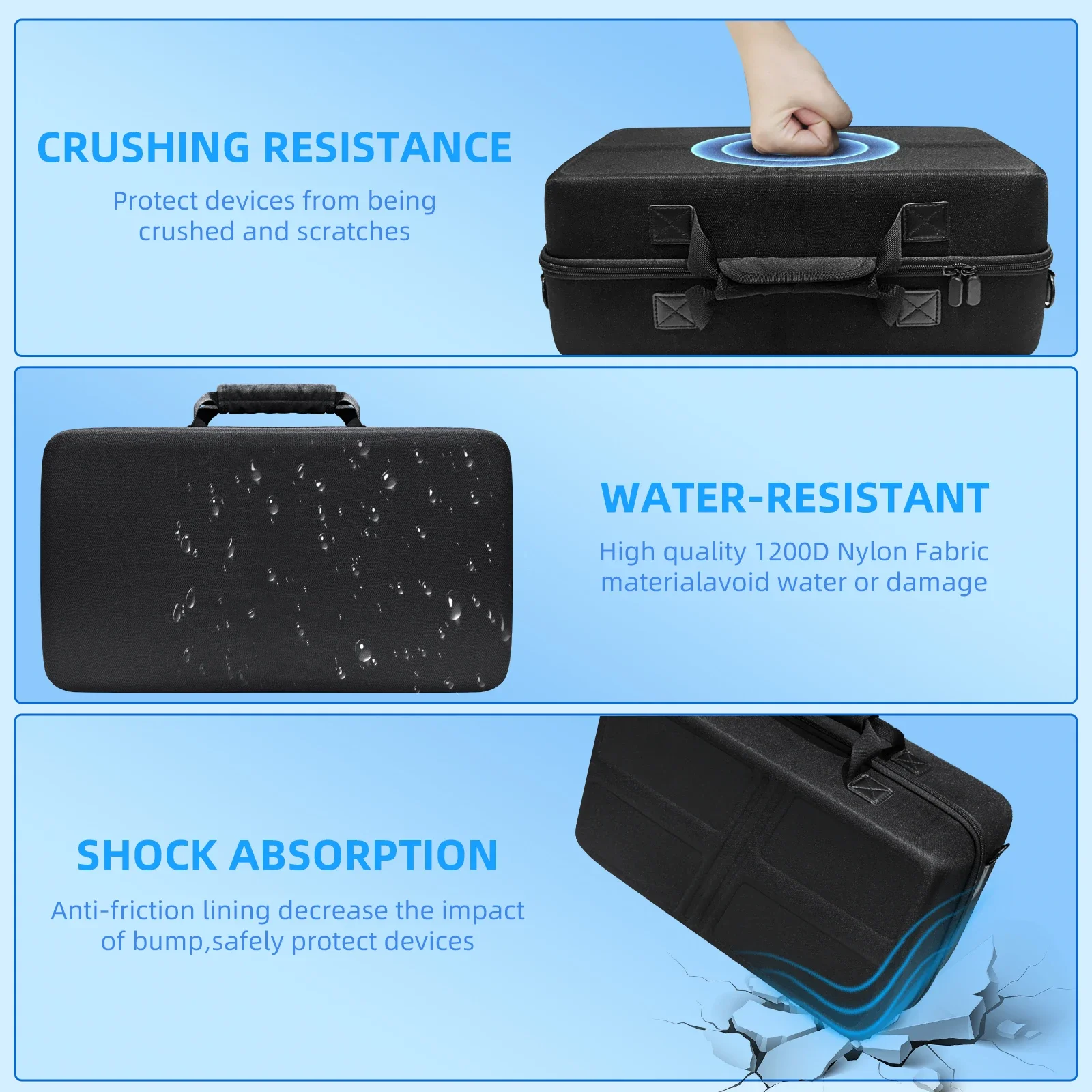 

Профессиональный защитный чехол для игровой консоли PS5 Pro, ударопрочный жесткий кейс с ручкой, сумка для переноски контроллеров и аксессуаров