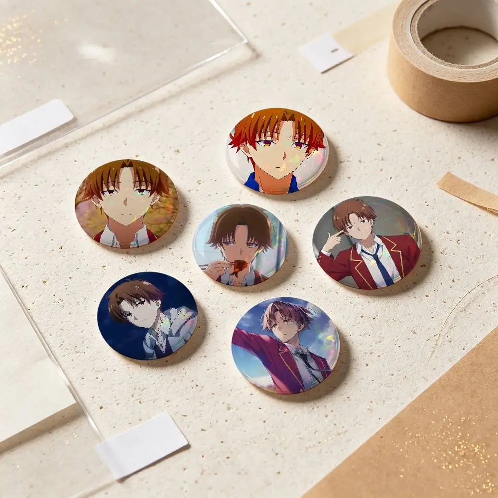 Ayanokouji Kiyotaka Anime Figure Badges 25 32 44 58 75 Mm Round Cosplay Pin Bag Decor Fans Collect Friends Gifts Brooch Souvenir