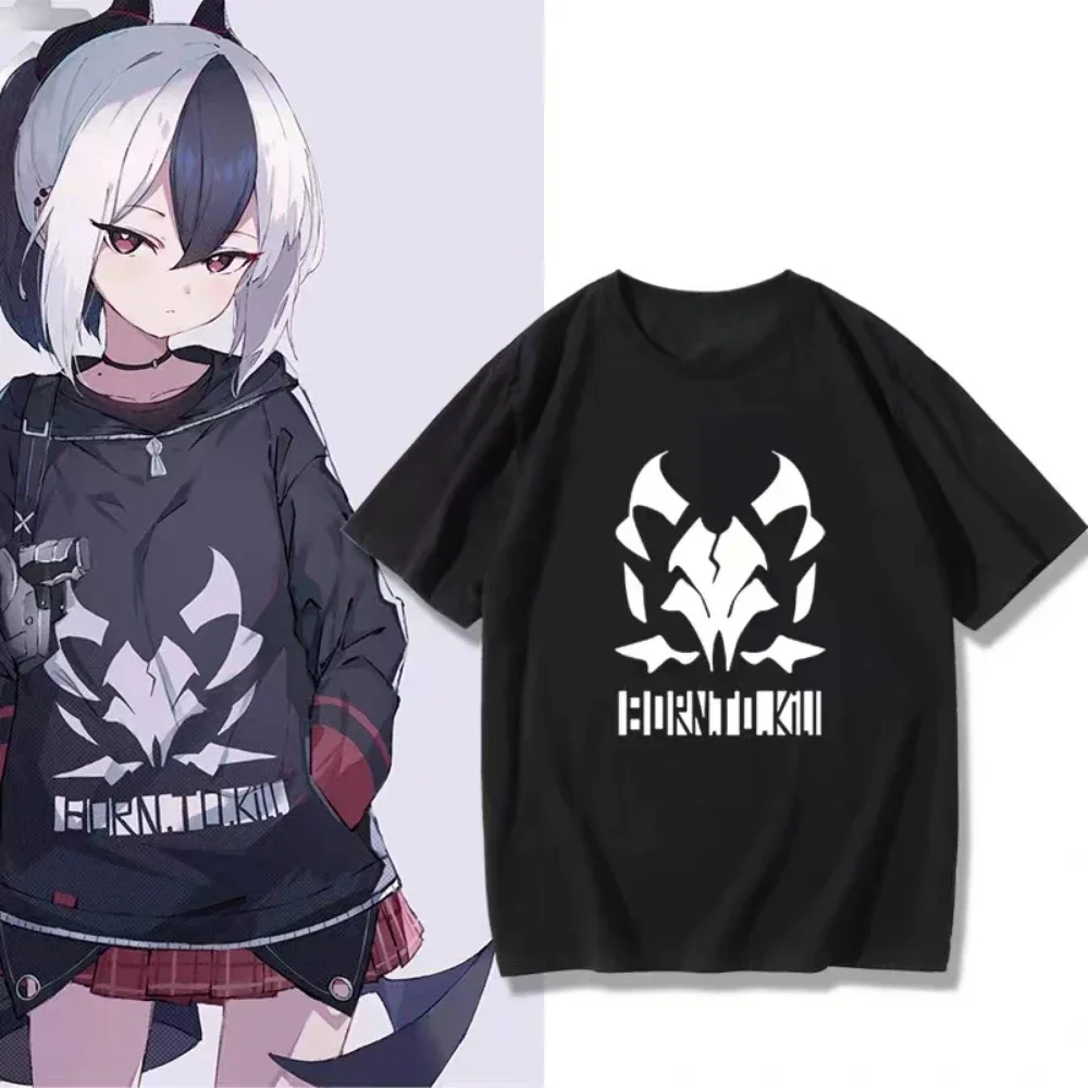 

Blue Archive Manga Graphic Women's T-shirt Onikata Kayoko Short Sleeve Anime T-shirt Top Summer Couple Outfit Women's Clothing