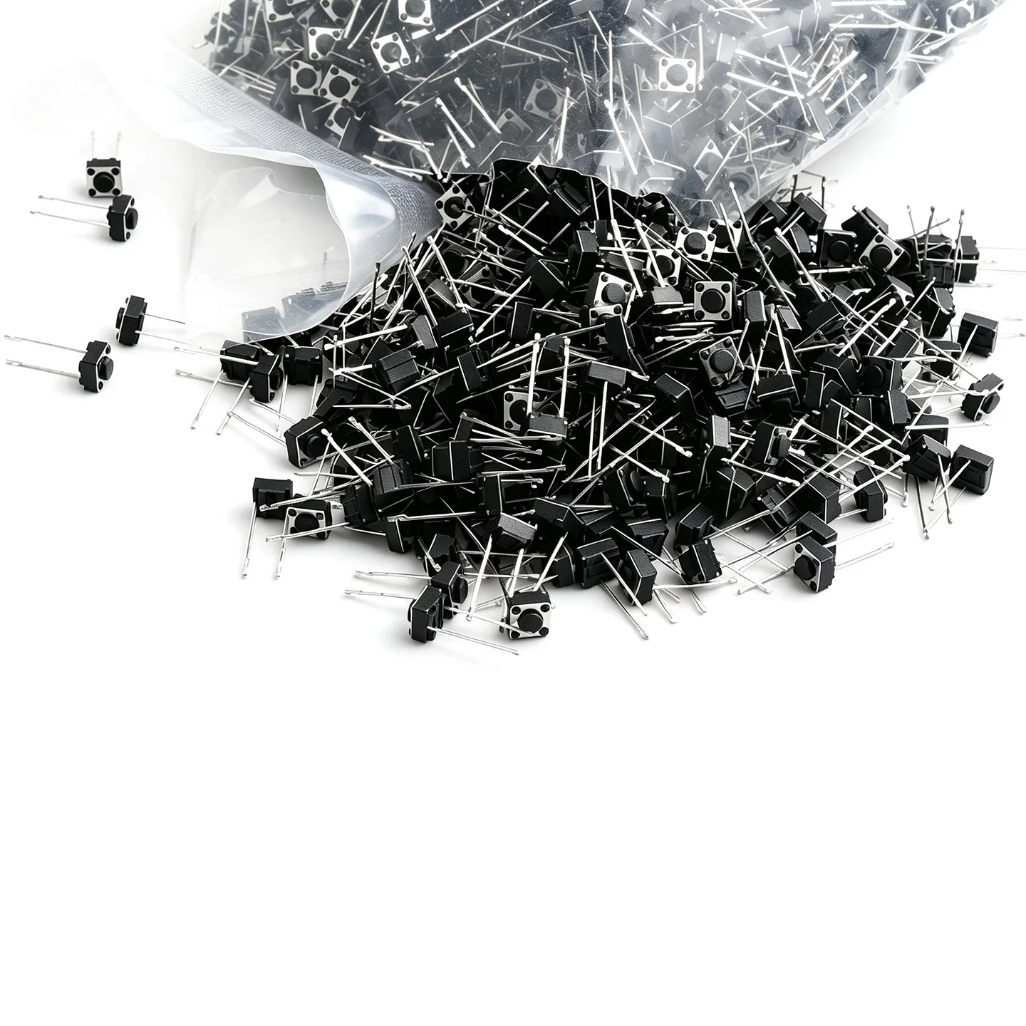 ZEJIE 6×6×4.3mm 20H Tactile Switch Vertical 2Pin, 13.5mm Medium Long Pin, 6x6 Micro Push Button