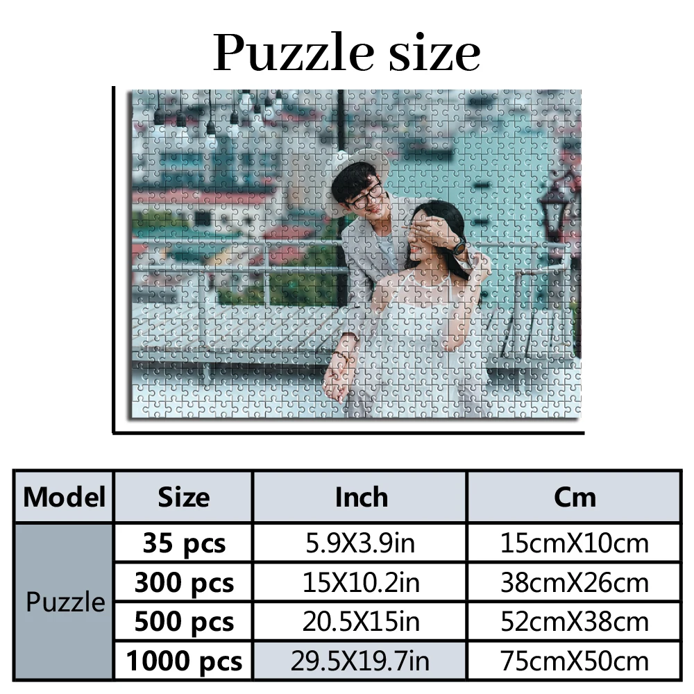 Personalized Custom Photo Puzzle Customized City Rooftop Couple Puzzle DIY Toy Decoration Collectiable Present