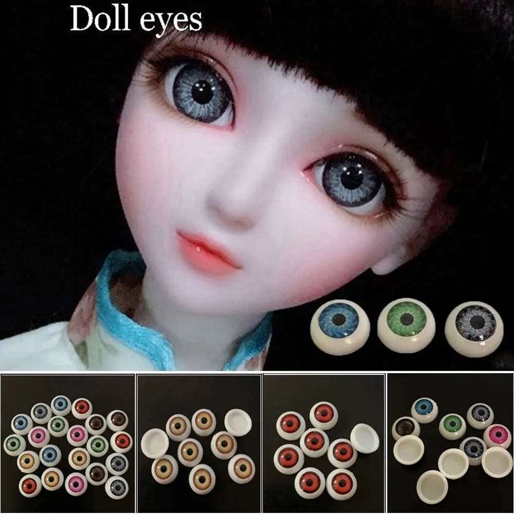50pcs New Plastic Funny Safety Eyes 12mm 7 Colors Round Eyes Handmade Animal Puppet Making Dinosaur Eyes