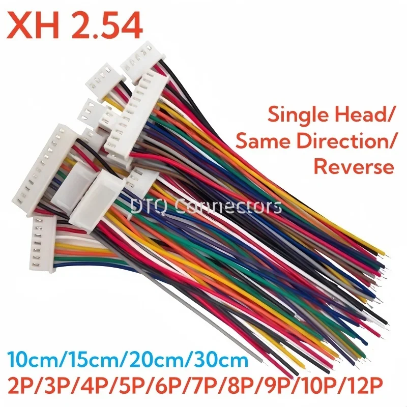 10PCS 2/3/4/5/6~12Pin Pitch Male Female Plug Socket JST XH2.54 XH 2.54mm 10cm/15cm/20cm Wire Length 26AWG Wire Cable Connector