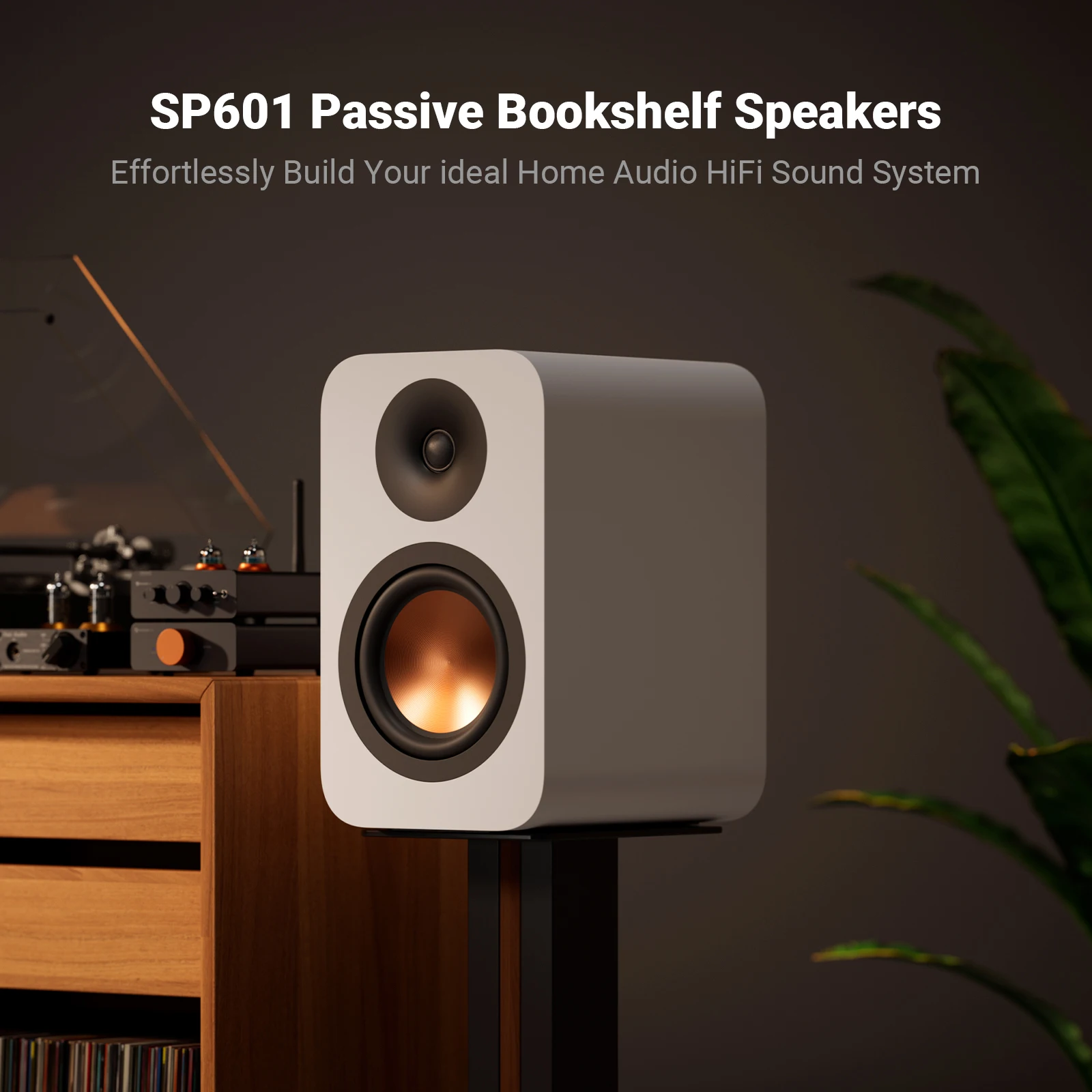 Fosi Audio SP601 6Ω 160W Altavoz de estantería Audio de alta fidelidad para cine en casa, computadora de escritorio