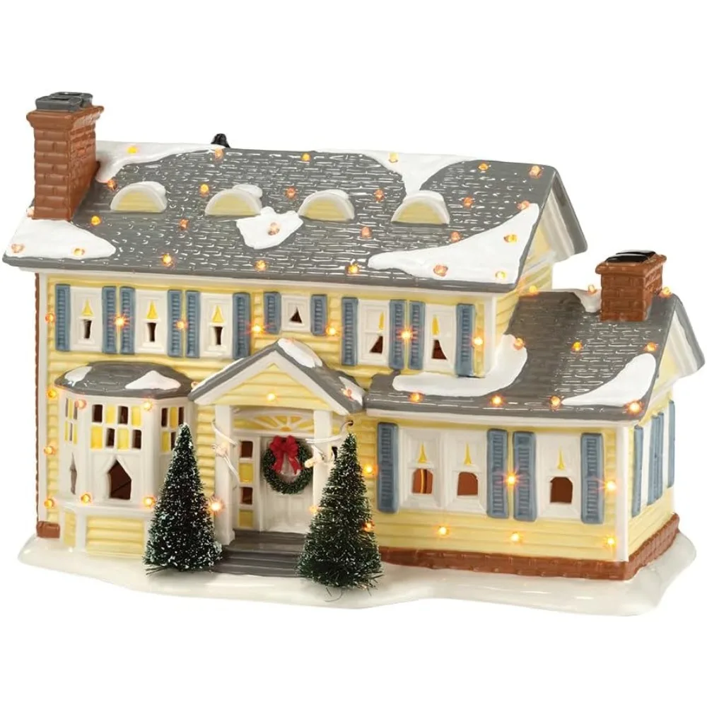 Snow Village National Lampoons Christmas Vacation the Griswold Holiday House Lit Building, 7.48 Inch, Multicolor