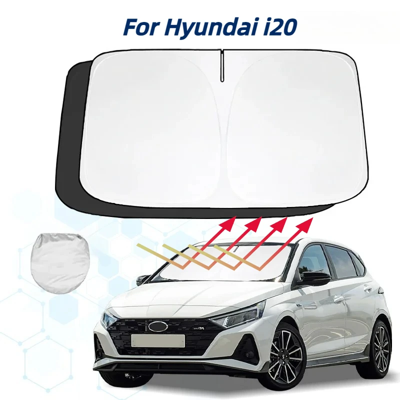 

For Hyundai i20 Windshield Sun Shade Sunshade Sun Visor Protector Foldable Blocks UV Rays Keep Your Car Cooler