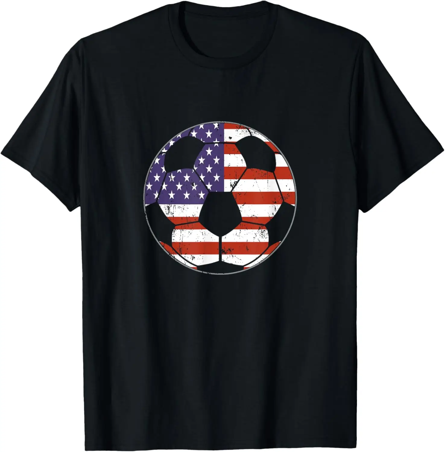 

American Flag Soccer Ball Men Women kids T-Shirt