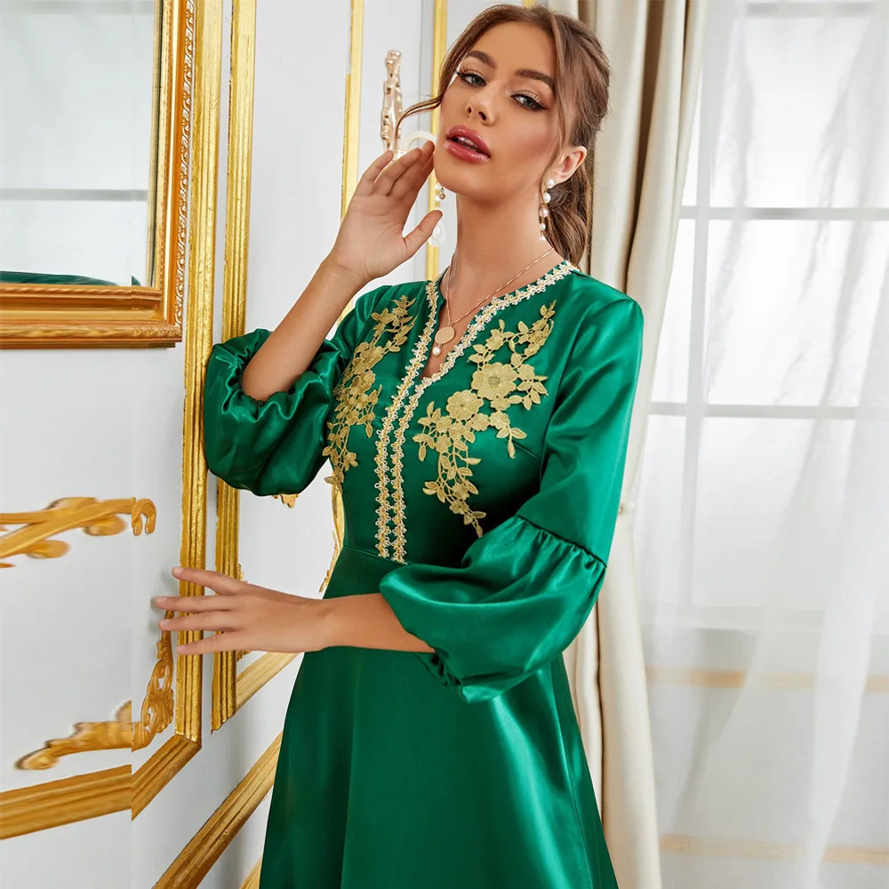 Jalabiya-Caftan pour femmes musulmanes, robes de soirée, dubaï, arabe, moyen-orient, Abaya, vêtements de Ramadan