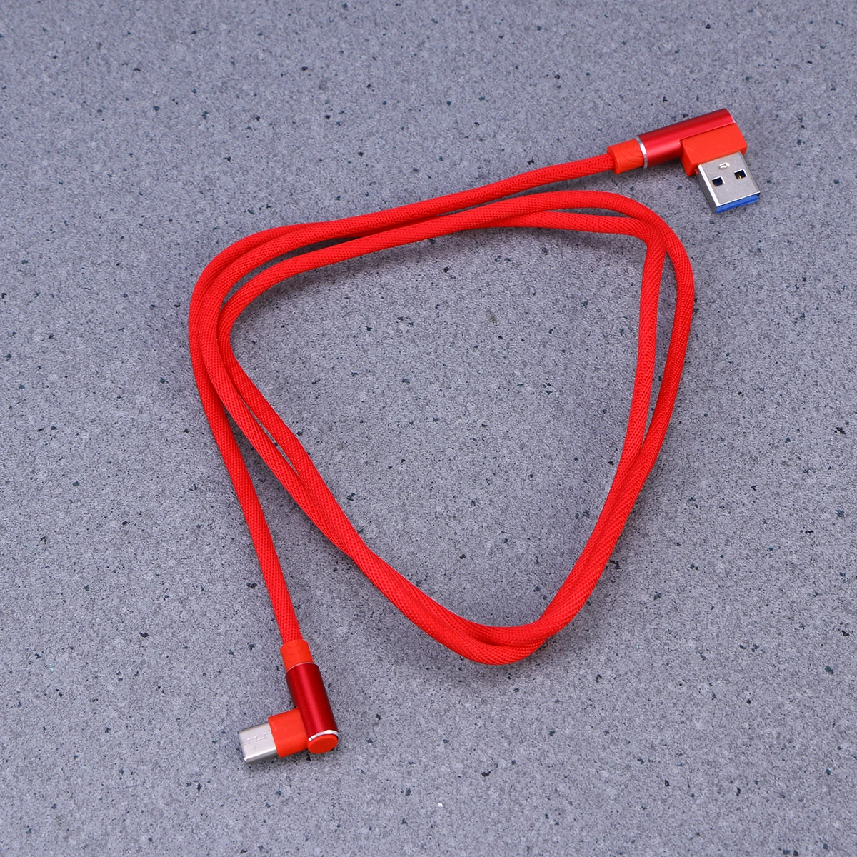 Right Angle Usb Type C Cable 2.4A Braided Fast Charging Cable For Galaxy Red 90 Degree Data Cord