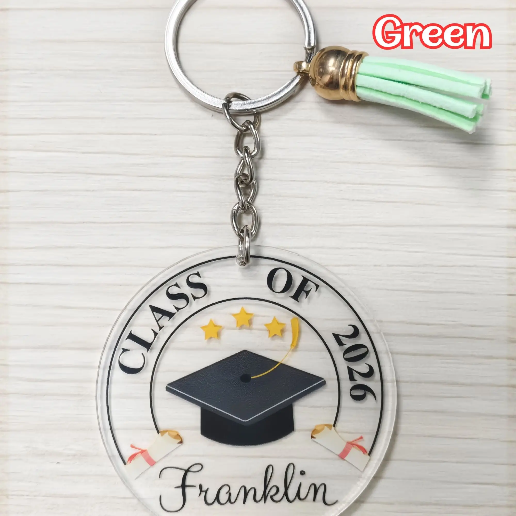 Custom Name Keychain, Graduation Gift