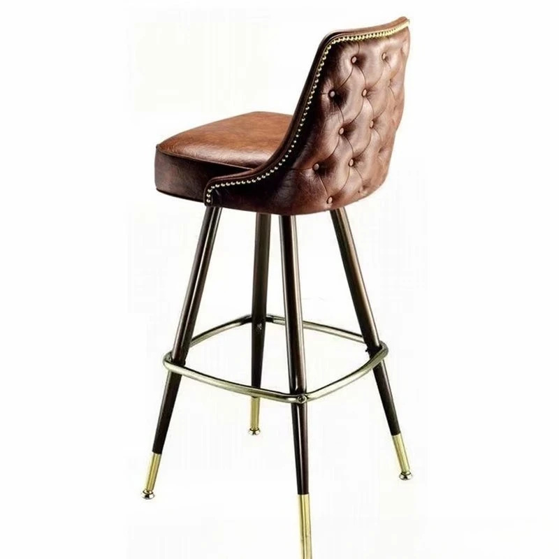 Leather art buckle leisure bar high foot hotel creative front desk chair