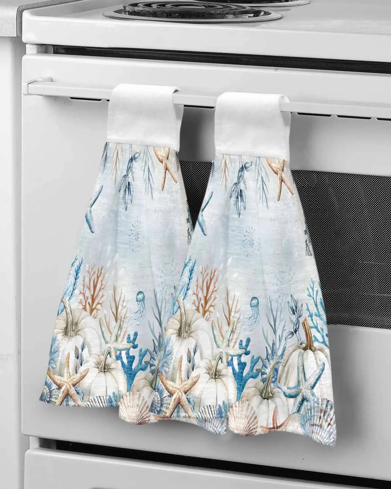 

Синяя тыква, прибрежная морская звезда, протирающее полотенце для рук, впитывающие подвесные полотенца, домашняя кухня, салфетки для мытья посуды