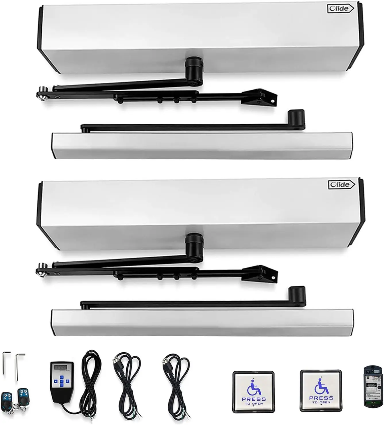 Olideauto Automatic Double Door Operator,Auto Open Dual Doors Simultaneously By One Handicap Push Button,Parameters Adjustable