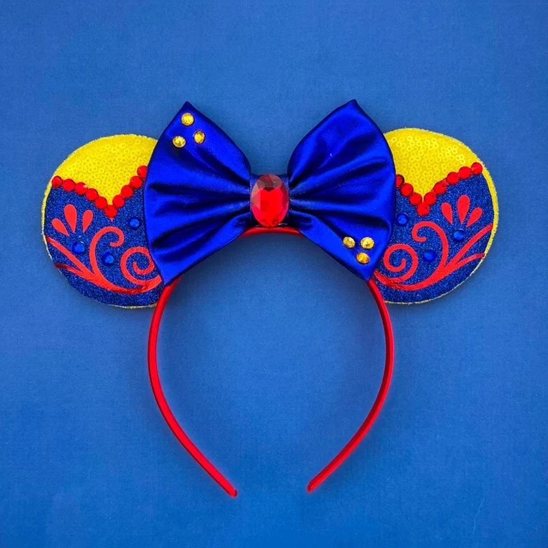 Christmas Mickey Mouse Ears Headbands Big Snowflake Festival Carnival Party Hair Headwear Girls Women Headband Kids Accessories