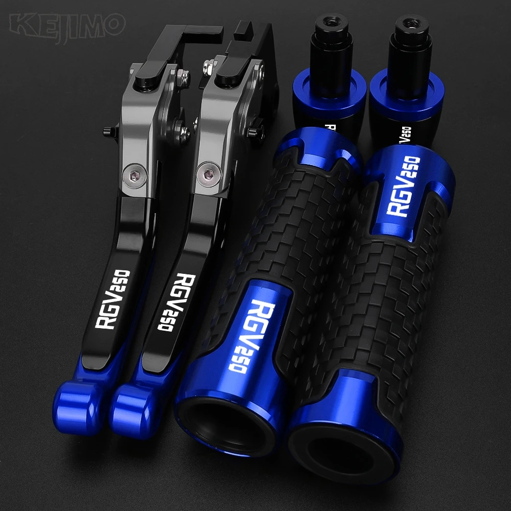 

CNC Aluminum Folding Adjustable Brake Clutch Levers & Handlebar Grips for Suzuki RGV250 RGV 250 VJ21A 1988 Motorbike Accessories