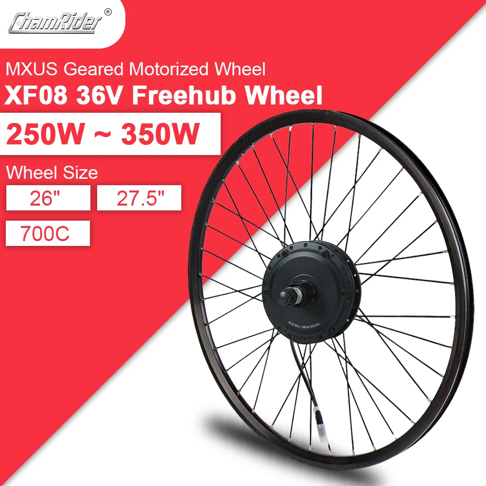 

ChamRider Motor XF08C Freehub 350W 250W Wheel 48V Electric Ebike Conversion Kit 36V Bicycle Kit MXUS Geared Hub Motor