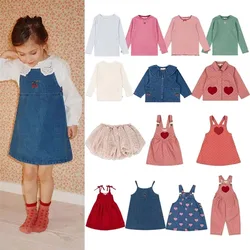 2024 Autumn Winter KS Series Cute Casual Girls' Suspender Dress Set - High-Quality Stylish Outfit for Kids