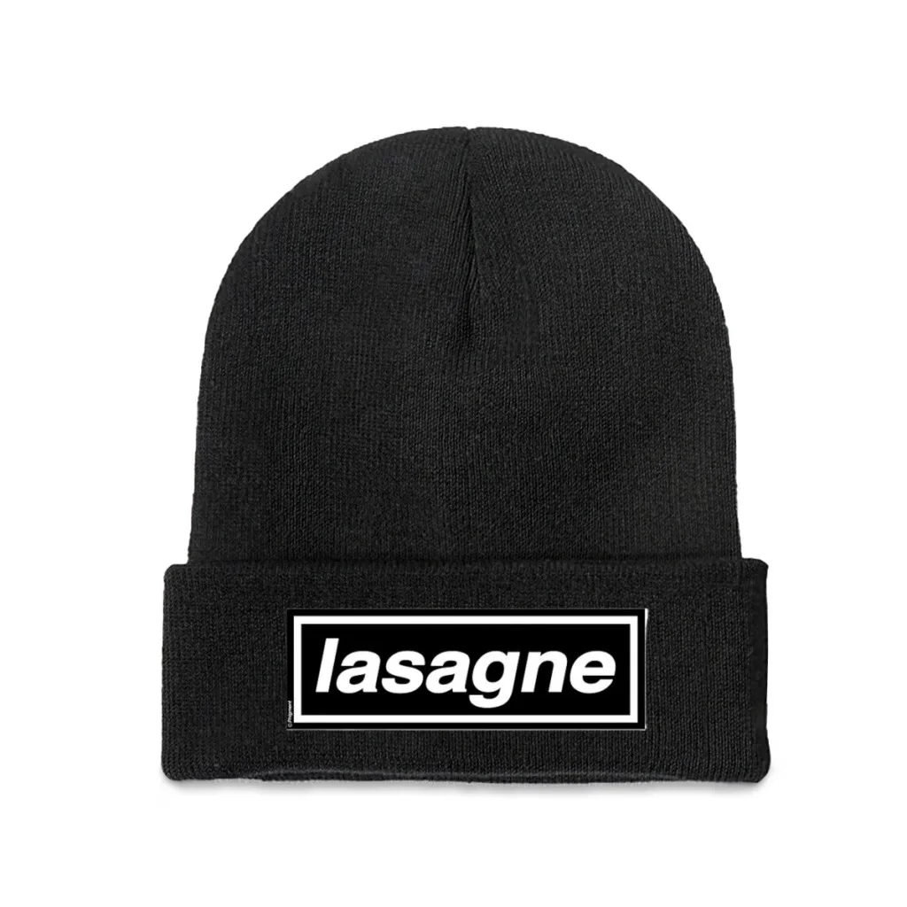 

Lasagne (Digsy's Dinner) OASIS Band Tribute - MADE IN THE 90s Knitted Hat Women's Men's Beanies Autumn Winter Hats Casual Caps