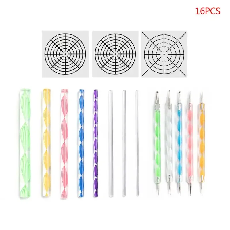 16pcs/set Mandala Dotting Tools for Painting Rock Stone Pottery Rod Stencil dropshipping