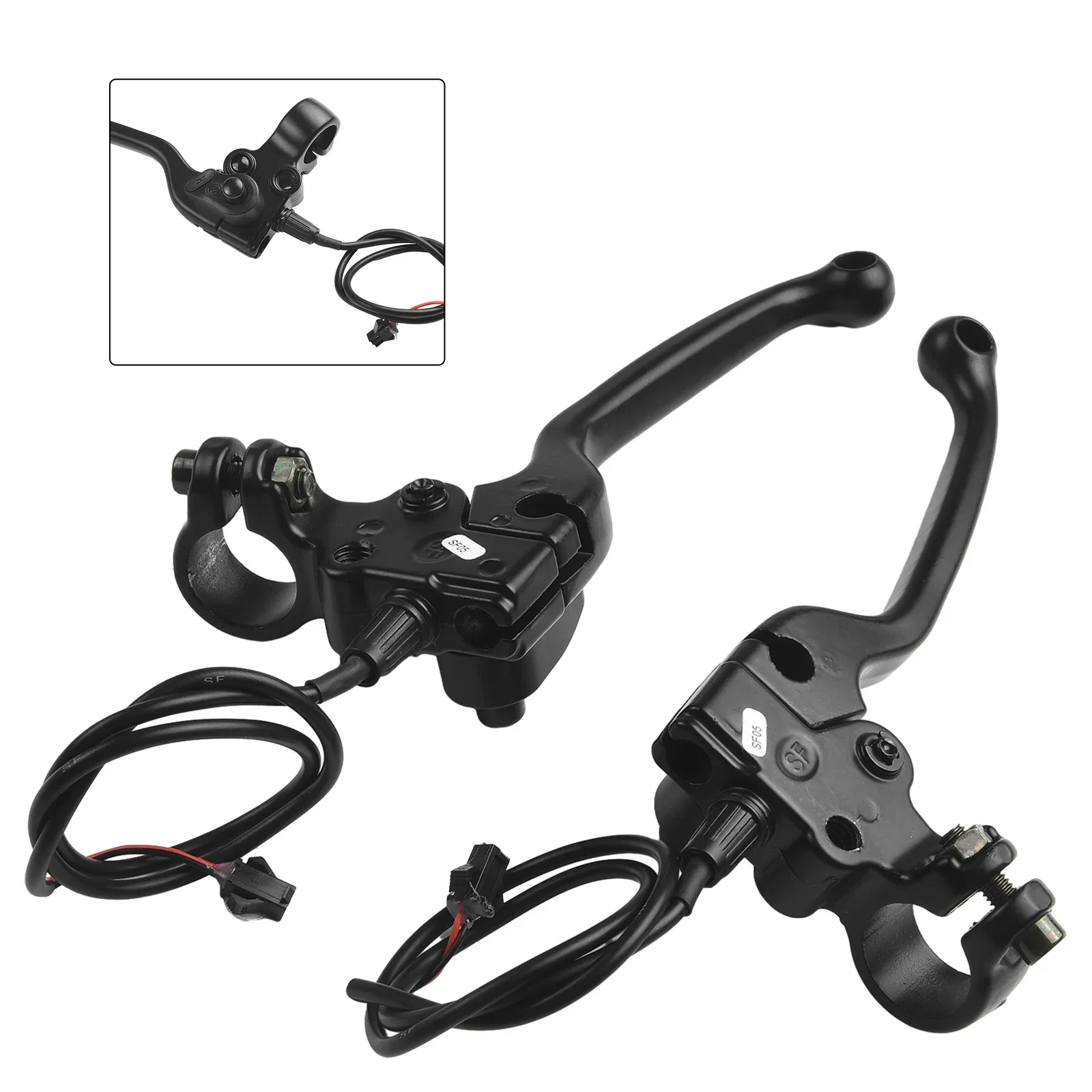 Mechanical Brake Levers for E-bikes Aluminum Build with Parking Button and Rearview Mirror Mount Hole for General Application