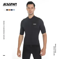 HISERWA Cycling Jersey MTB Road Bike Cycling Jersey Short Sleeve Maillot Ciclismo Hombre High Quality Bicycle Cycling Clothing