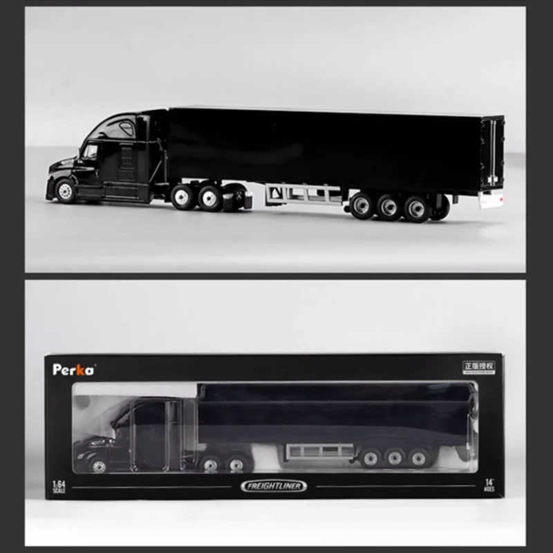 

Perka Diecast 1:64 Scale Freightliner Container Truck Express Delivery Vehicle Alloy Simulation Model Collection Souvenirs Gifts
