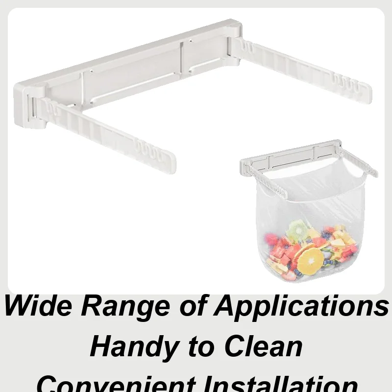 

Держатель мешка для мусора Настенное крепление Держатель мешка для мусора без сверления Складная подставка для мешка для мусора под раковиной Гараж RV Дверь шкафа Ванная комната