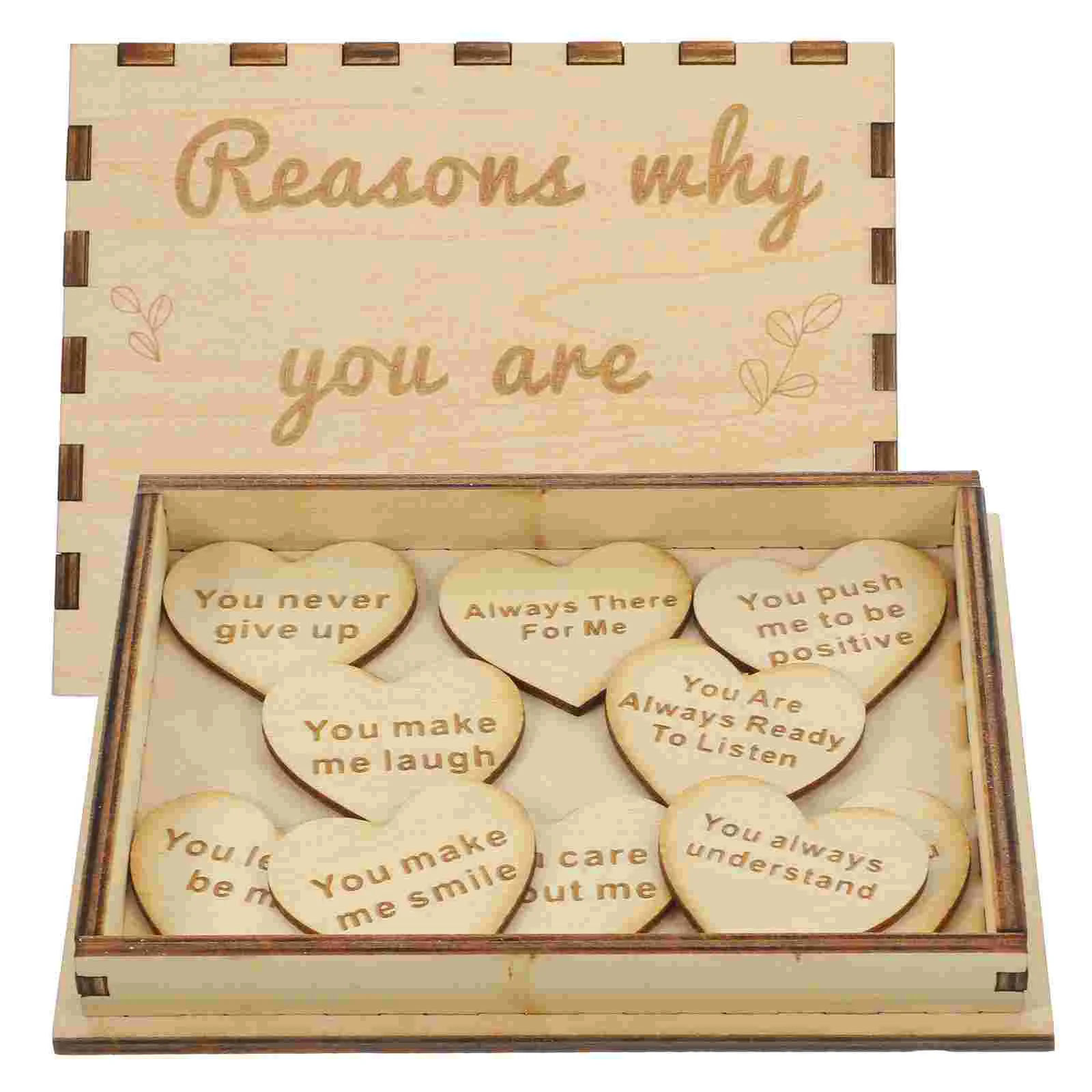 

Friendship Gift Wooden Box Memorial Gifts Heart-shaped Sign Festival Small