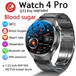 Nowy inteligentny zegarek GPS Męskie zegarki GT4Pro 360*360 Ekran HD Tętno Połączenie Bluetooth NFC IP68 Wodoodporny Smartwatch do pomiaru poziomu cukru we krwi