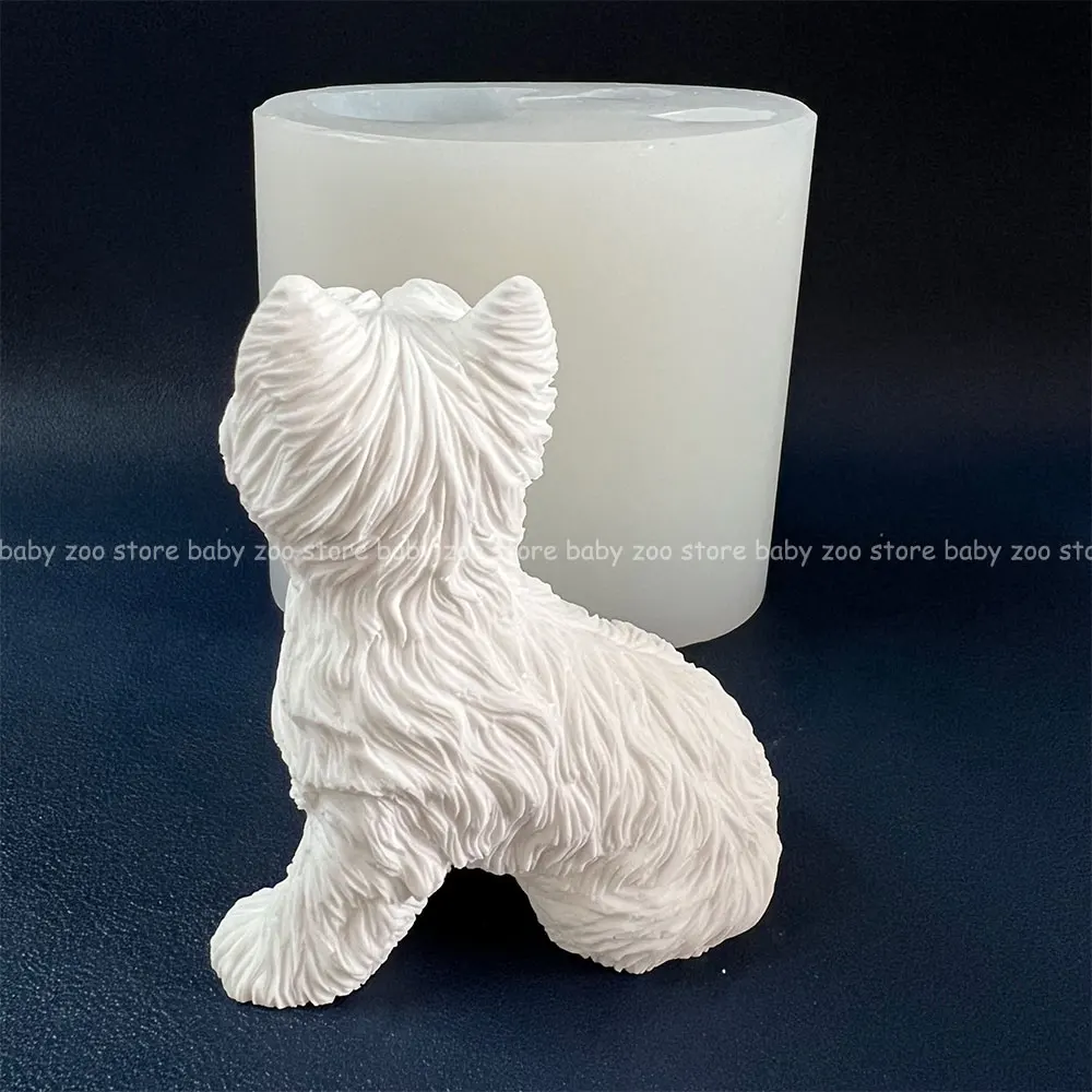 Yorkshire Terrier Silicone Mold 3D Animal Mold Pet Dog Souvenir Plaster Ring Soap Scented Candle Handmade Mold