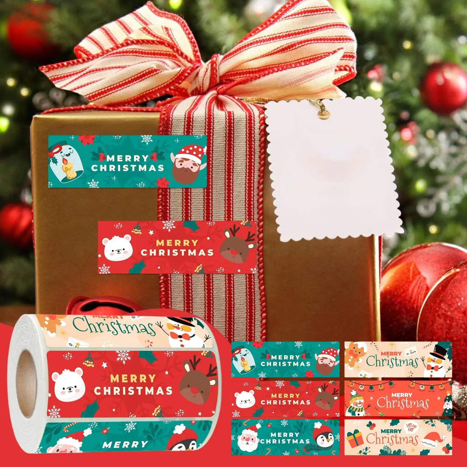 

Christmas Stickers For Kids 300 Pieces Christmas Labels Roll Decor Holiday Decal Supplies For Party Gathering Family Office