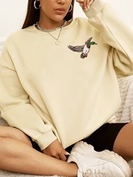 Duck Around And Find Out Printing Women Hoody Harajuku Fleece Sweatshirt Fashion Crewneck Hoodies Casual Oversize Streetwear