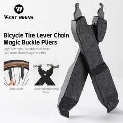 WEST BIKING Bicycle Tyre Spoon Multitool Chain Buckle Pliers MTB Road Bike Tire Disassembly Levers Master Link Chain Pliers Tool