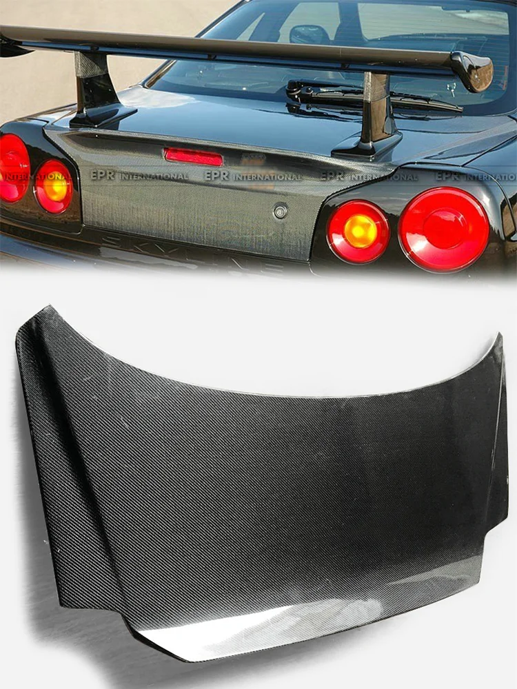 

For Skyline R34 GTR GTT DL Type Trunk (with Brake Light Hole, with Key Hole) | Factory-Style Fit & Functional Rear Exterior Upgr