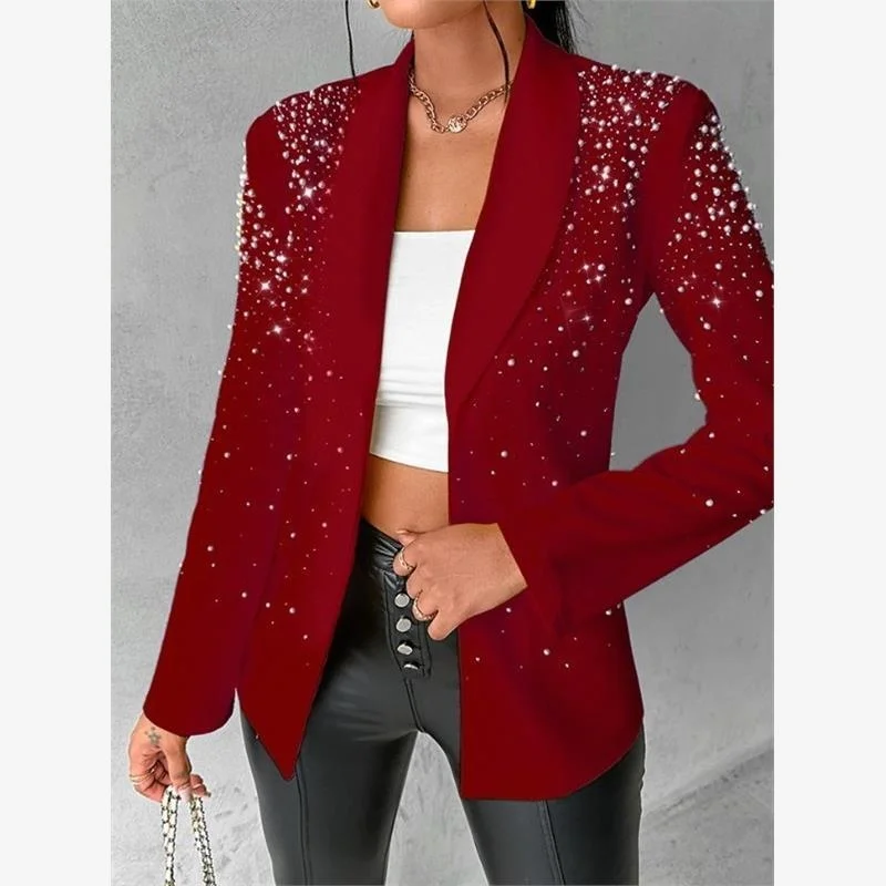 

Faionable Casual Bubble Jaet Women's Small Suit 2024 New Arrival Long Sve Spring Collection Ele Ladies' Wear