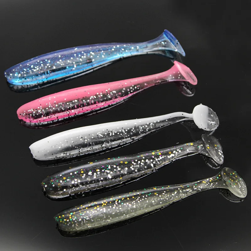 Sea.Yolo 7Pcs Two-color T-tail 5.5/6.3/7/9cm Soft Bait Soft Worm Mandarin Fishing Lure Bait Bionic Bait Fishing Accessories