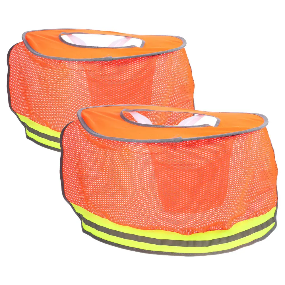 

2Pcs Hard Hat Sun Shades Breathable Mesh Neck Shade Reflective Strips Construction Safety Visor Outdoor Work