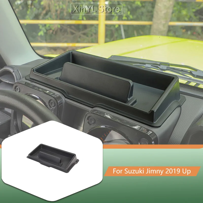 Car ABS Centre Console Mobile Phone Holder Storage Box For For Suzuki Jimny 2019 Up Car Mount Accessories Black