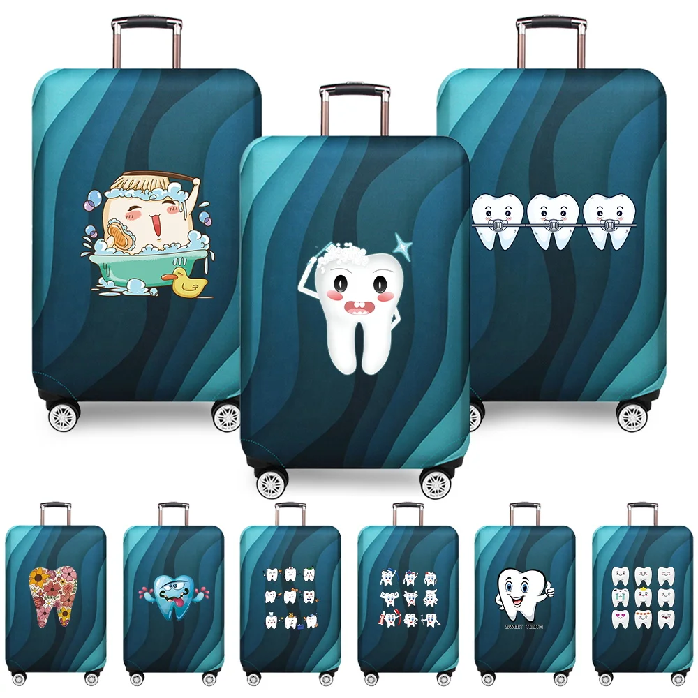 Thick Elastic Luggage Protective Cover Dust Cover Anti-Scratch Suitcase Suit for 18-32 Inch Bag Teeth Pattern Travel Accessories