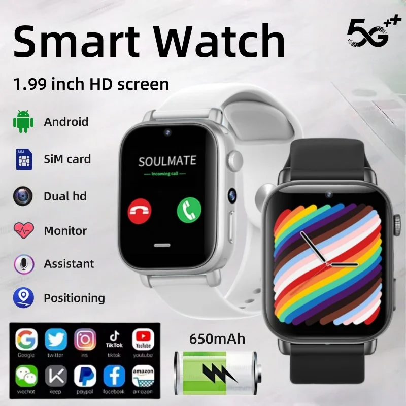 

Полная сеть 4G, детские студенческие умные часы I1 с Android-видеовызовом, разрешение 1,99 дюйма 410*502, двойные камеры, SIM-карта, GPS, WIFI