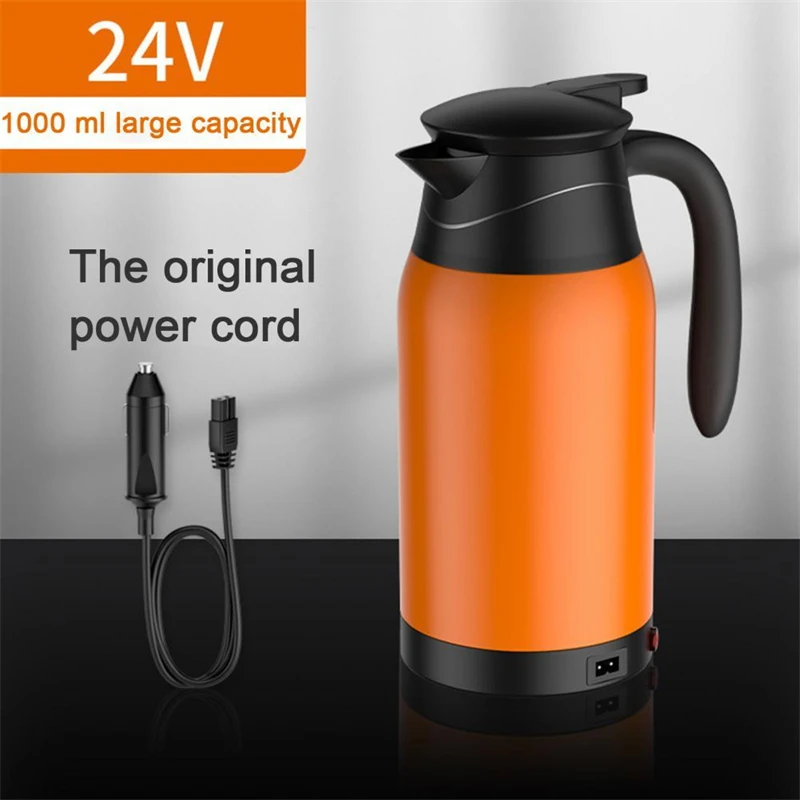 

1L 12V/24V Vehicular Kettle Car Electric Heating Cup Stainless Steel Water Cup Coffee Mug With Cigarette Lighter Car Accessories